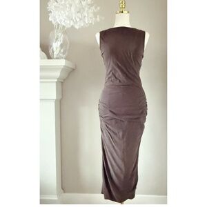 James Perse Open Back Skinny Dress in Carbon, Sz XL (JP 4)